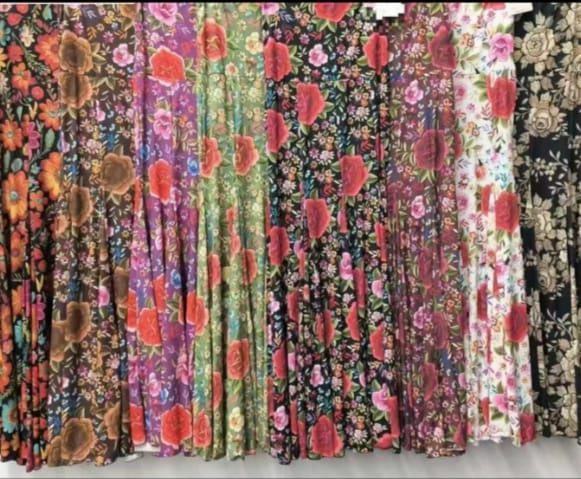 FALDA FLAMENCA ESTAMPADO DE FLORES. - Imagen 2