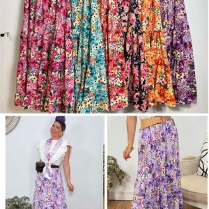 FALDA DE FLAMENCA ESTAMPADA CON FLORES